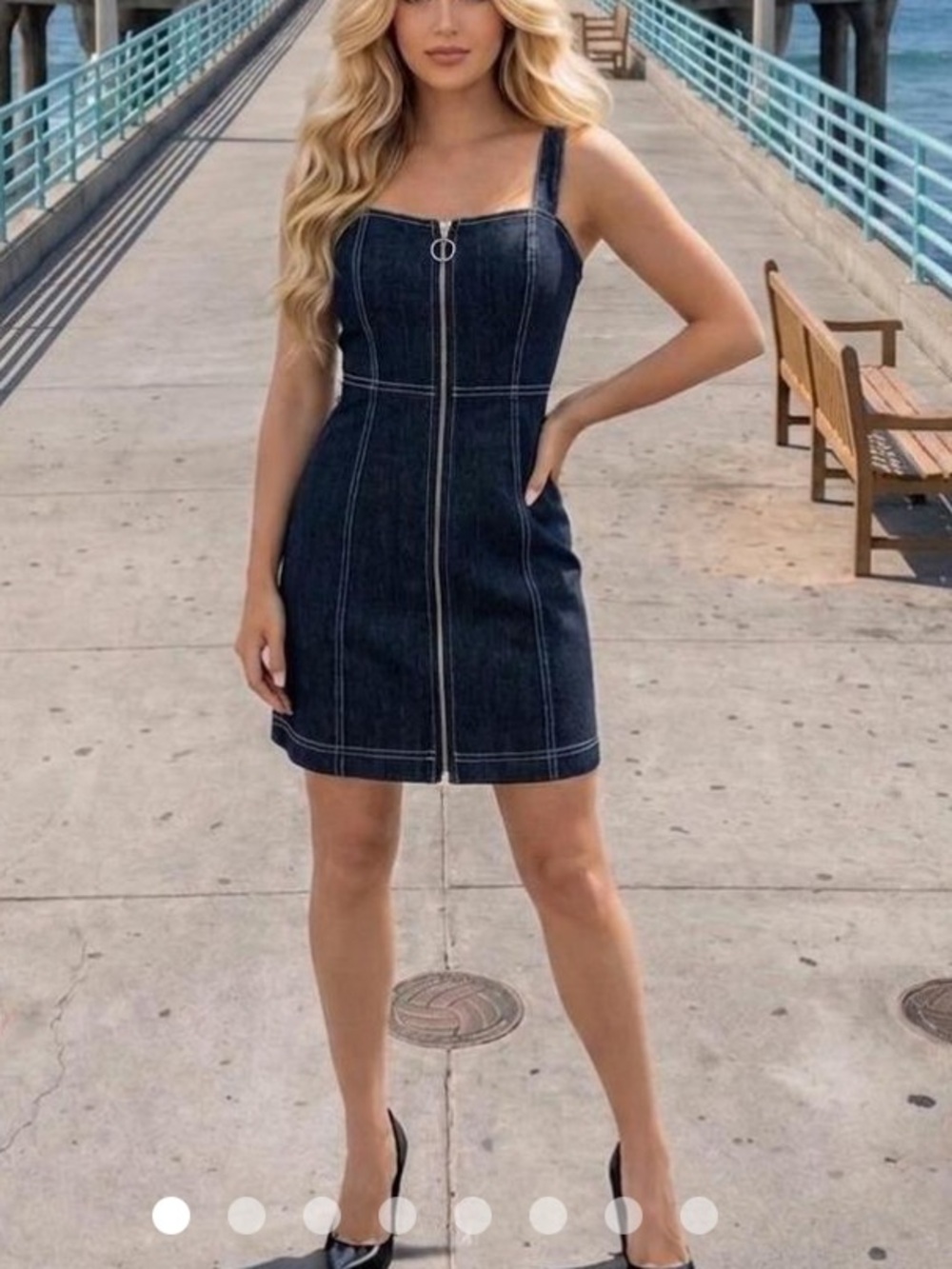 Capulet Tami denim zip front dress